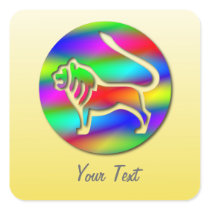 Leo Rainbow Colour Lion Zodiac Star Sign Gift Tag