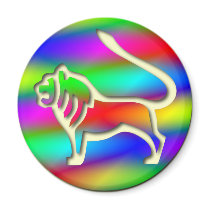 Leo Rainbow Colour Lion Zodiac Star Sign Refrigerator Magnets