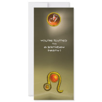 LEO TOPAZ MONOGRAM yellow orange red grey agate Personalized Announcement