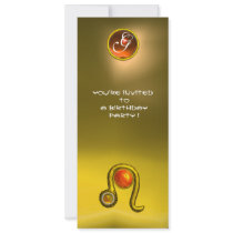 LEO TOPAZ MONOGRAM yellow orange red Invitation