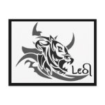 Leo Tribal Lion Tattoo postcards