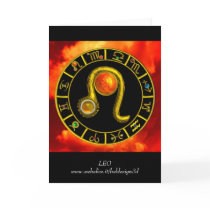 LEO Yellow Topaz & Gold Zodiac Birthday Card