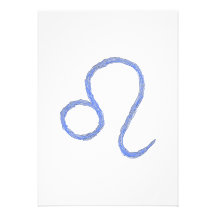Leo. Zodiac Astrological Sign. Blue Personalized Announcement