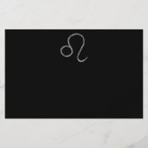Leo. Zodiac Astrology Sign. Black. Flyer