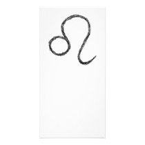 Leo. Zodiac Astrology Sign. Black. Photo Card Template