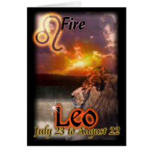 Leo Zodiac Birthday card