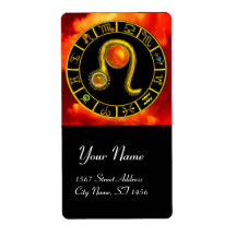 LEO ZODIAC BIRTHDAY JEWEL YELLOW TOPAZ Gold Custom Shipping Label