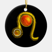 LEO ZODIAC BIRTHDAY JEWEL YELLOW TOPAZ Gold Ornament