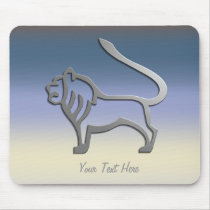 Leo Zodiac Lion Star Sign In Light Silver Mousemat