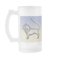 Leo Zodiac Star Sign In Light Silver Glass