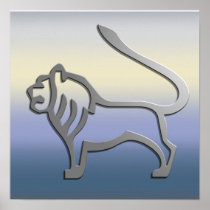 Leo Zodiac Star Sign In Light Silver