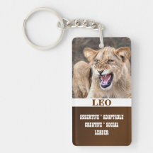 Leo zodiac star sign personalize acrylic key chains