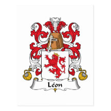 Leon Family Crest Postcard