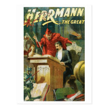 Leon Herrmann The Great ~ Vintage Magic Act Post Card