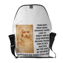 Leonardo da Vinci Iron Rusts From Disuse Mind Messenger Bags