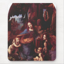 Leonardo da Vinci - Madonna in the rock cave Mousepad