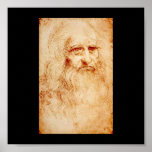 Leonardo Da Vinci Self-Portrait circa 1510-1515 Poster
