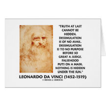 Leonardo da Vinci Truth Cannot Be Hidden Quote Card