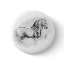 Leonardo DaVinci Horse button