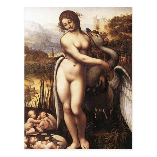 Leonardo DaVinci - Leda and the Swan Postcards