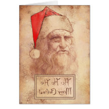 Leonardo humoristique comme Père Noël Carte