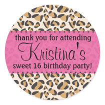 Leopard and Hot Pink Stickers