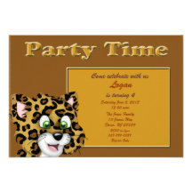 Leopard Birthday Party Invitation