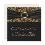 Leopard Diva Womans 50th  Birthday Party invitations