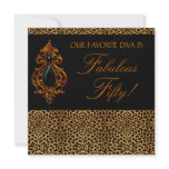 Leopard Diva Womans Fabulous 50 Birthday Party invitations