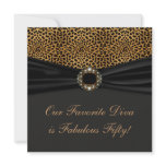 Leopard Diva Womans Fabulous 50th Birthday Party invitations