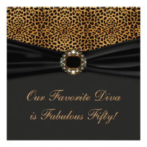 Leopard Diva Womans Fabulous 50th Birthday Party invitations