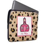 Léopard et sac rose de l'électronique pour des pro housses ordinateur portable
