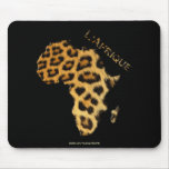 Leopard Fur Map of AFRICA Wildlife Series Mousepad
