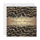 Leopard Gold 40th Birthday Invitation 40