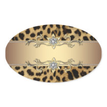 Leopard Gold Jewel Envelope Seal Sticker