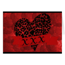 Leopard Heart Red Roses, template Cards