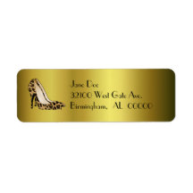Leopard High Heels Custom Address Labels