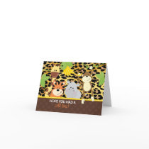 Leopard Jungle Friends Baby Shower Thank You Cards