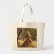 Leopard on Termite Mound in Namibia Canvas Bag