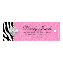 Leopard Pearl Lace Jewels Price Tag Pink Business Cards