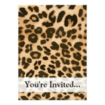 Leopard Print Background Personalized Invite