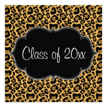 Leopard Print Graduation Party Announcement