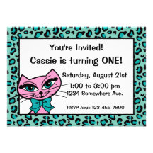 Leopard Print Kitty Invitation
