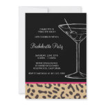 leopard print martini bachelorette invitations
