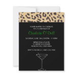 leopard print | martini; birthday party invitations