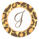 Leopard Print Monogrammed Stickers