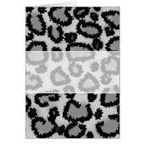Leopard Print Pattern, Black and Grey. Greeting Cards