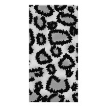 Leopard Print Pattern, Black and Grey. Personalized Photo Card