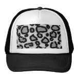 Leopard Print Pattern, Black and Grey. Trucker Hat