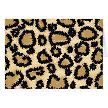 Leopard Print Pattern, Brown and Black. Cards